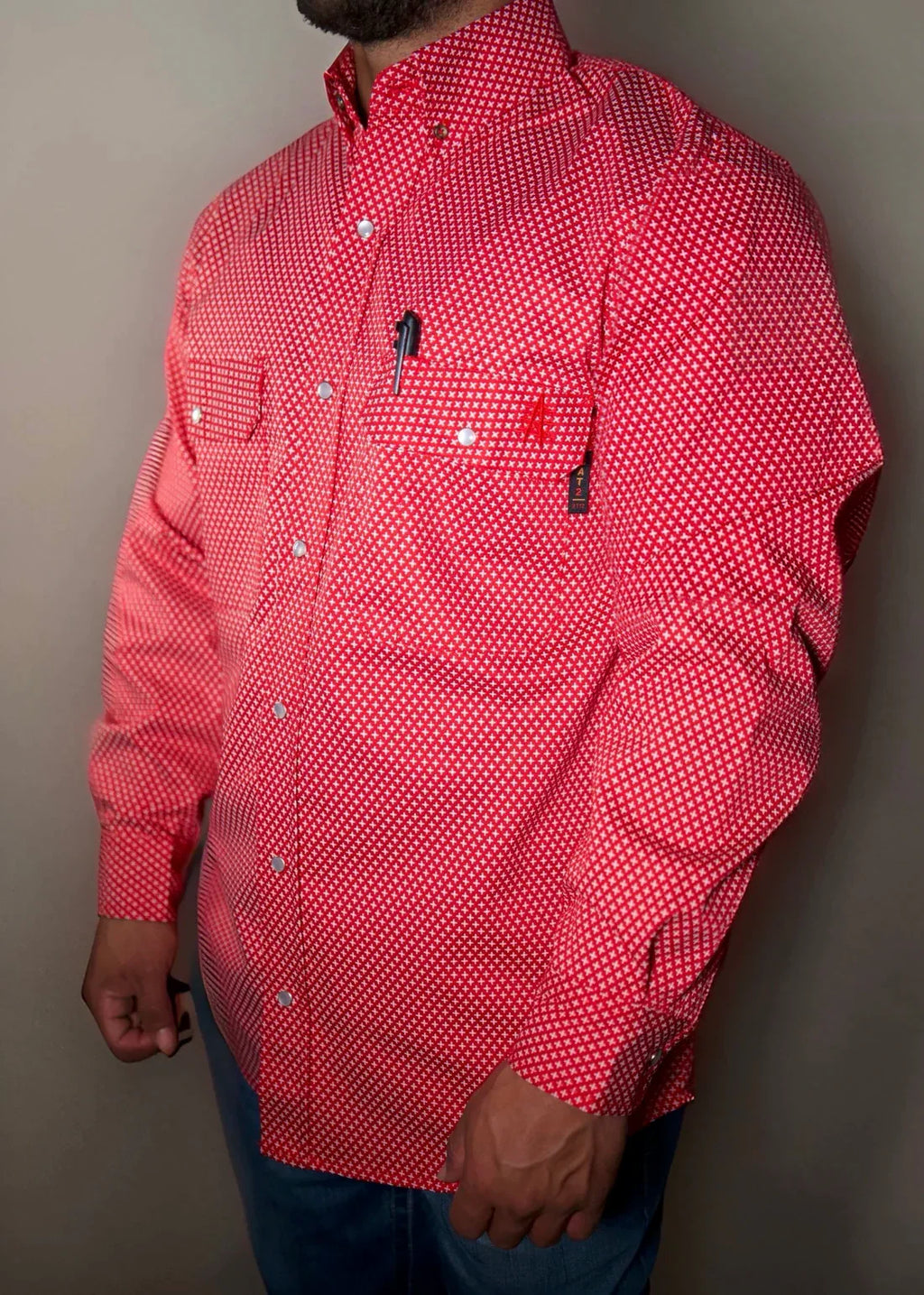 FR Pearl Snap Work shirt - Alpha Red