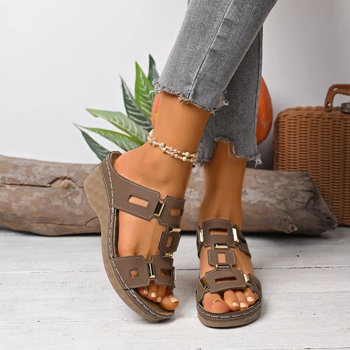 Women's Open Toe Wedge Sandals
