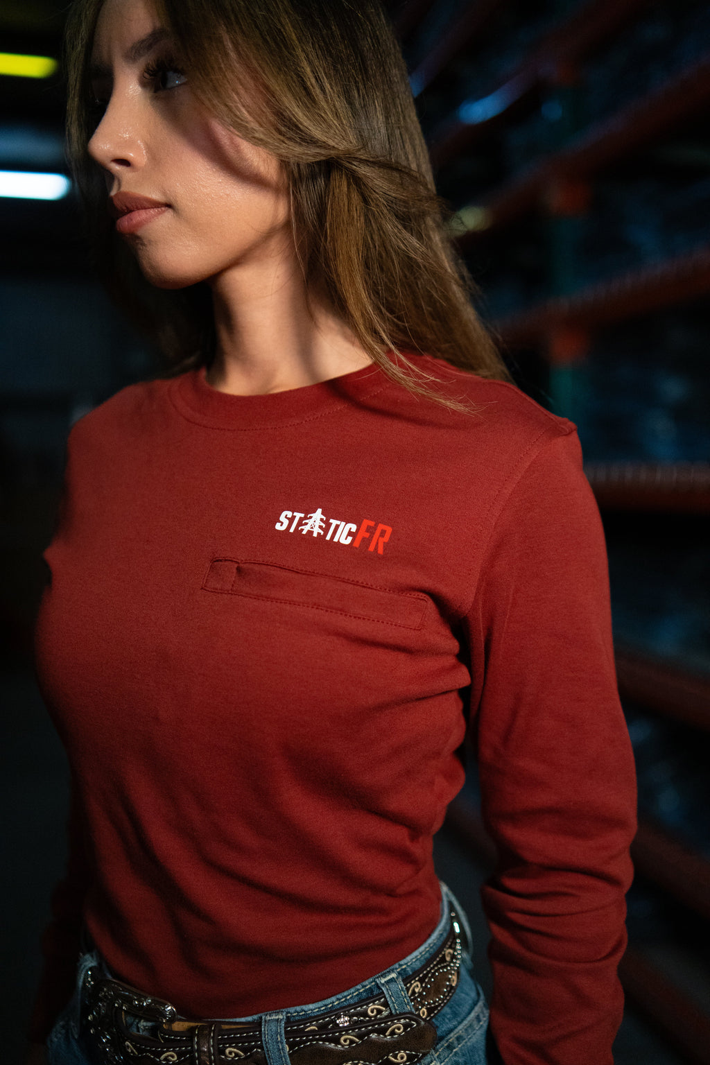 FR Women's Crew Neck - Wine Red