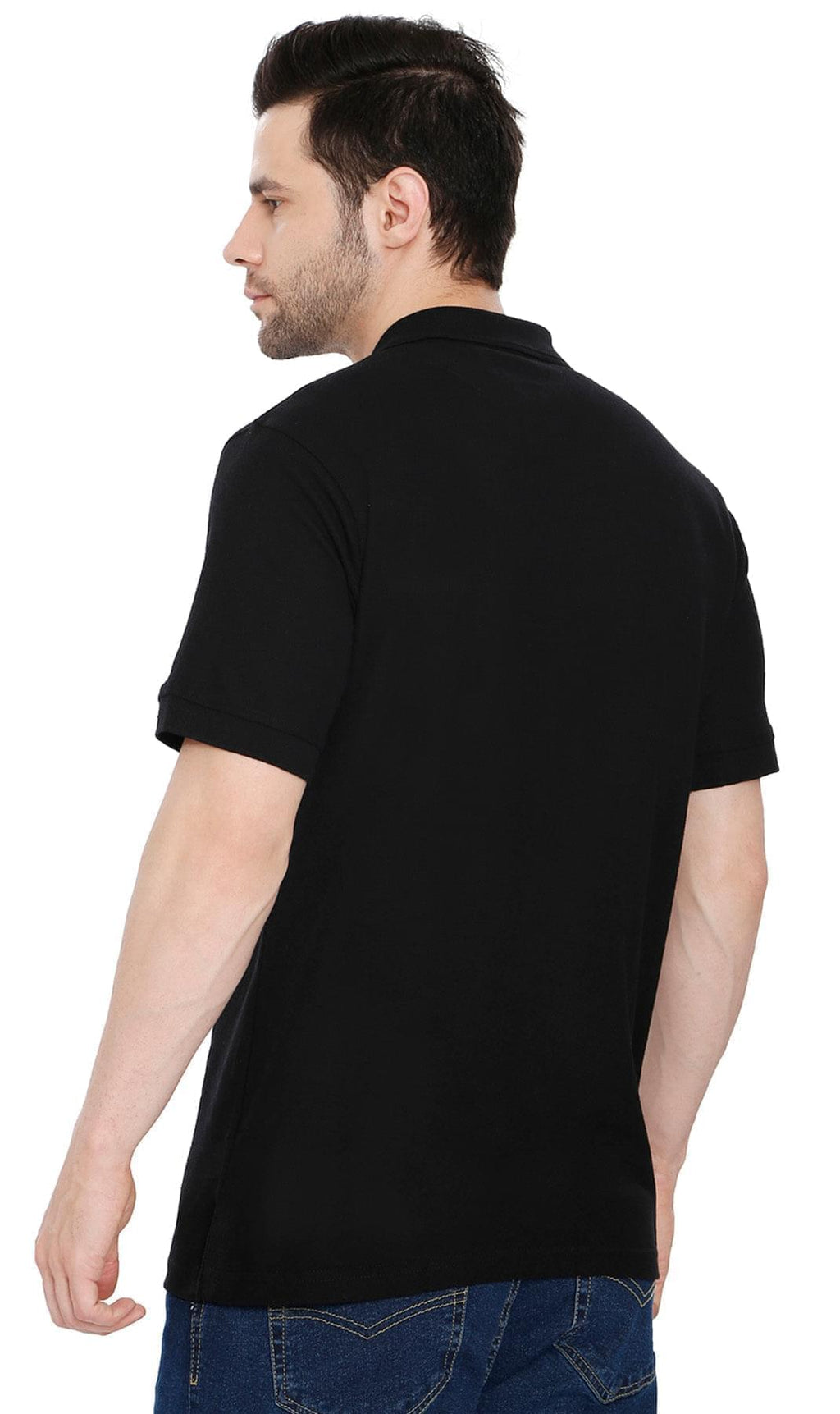 Men's Short Sleeve Polo Shirt — Pique Knit Cotton Blend with Chest Pocket