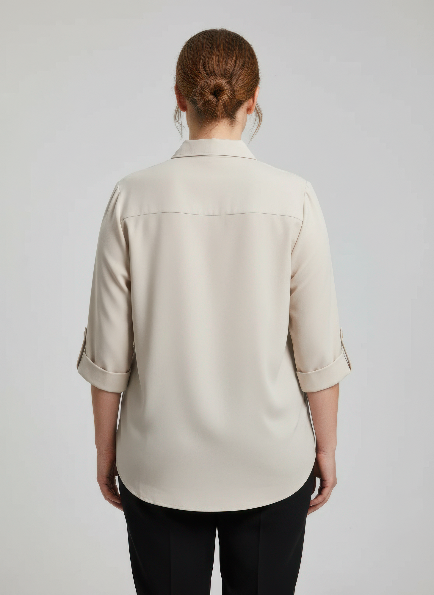 Zip Front Utility Pocket Tunic Blouse