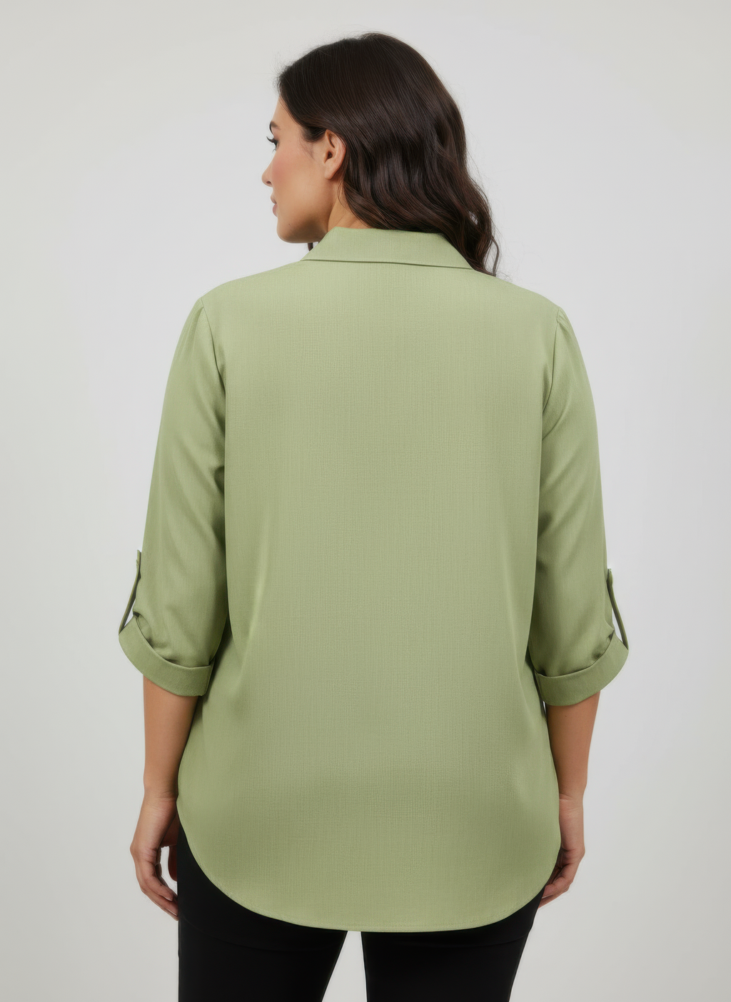 Zip Front Utility Pocket Tunic Blouse