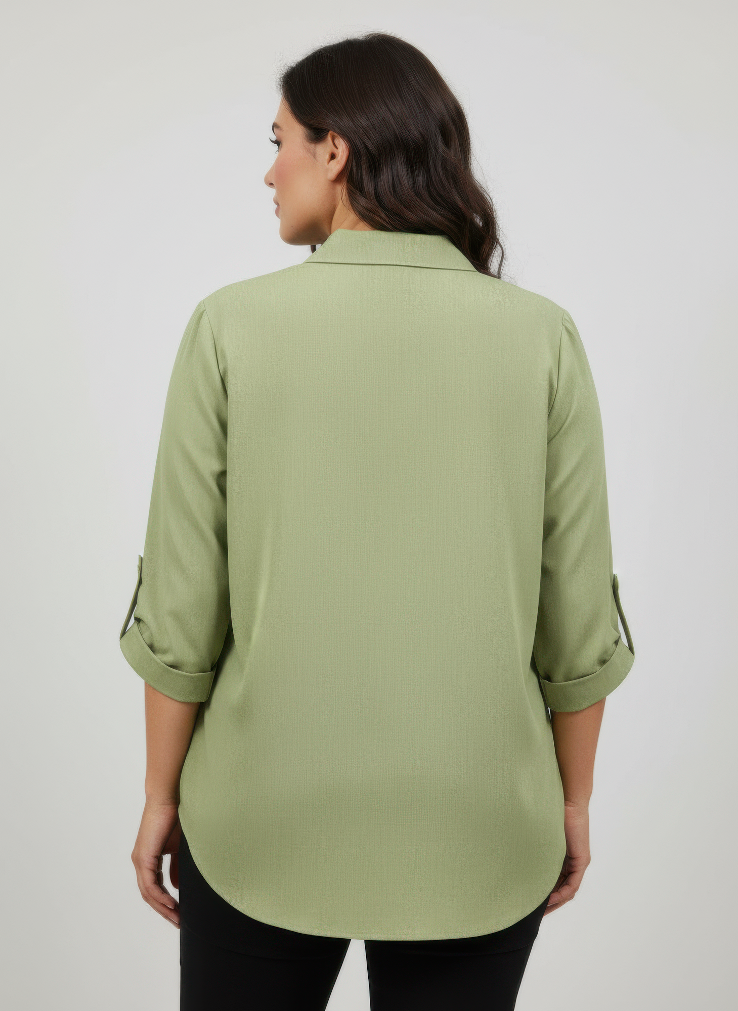 Zip Front Utility Pocket Tunic Blouse