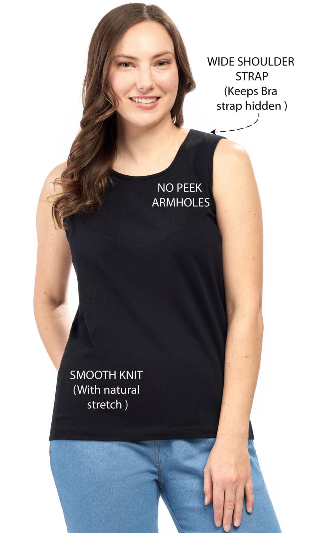 Women's Classic Relaxed Fit Sleeveless Tank Top — Lightweight Cotton Blend