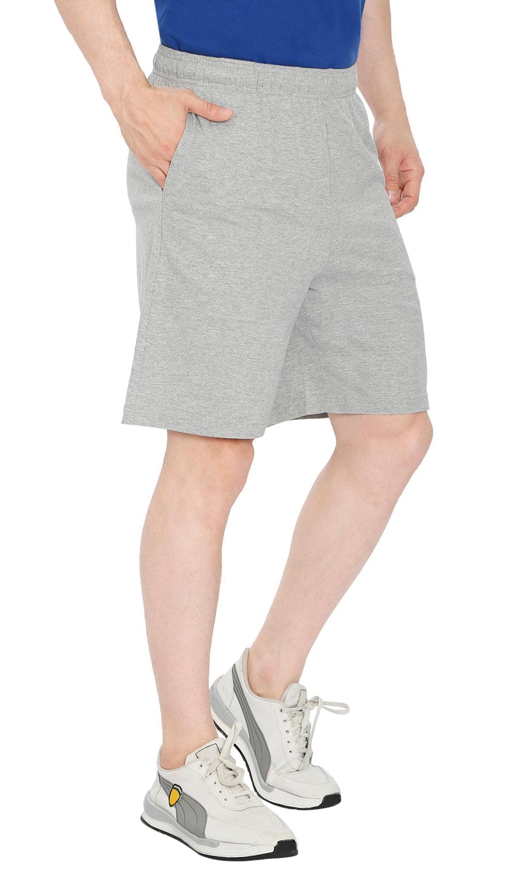 Men's 100% Cotton Knit Shorts — Elastic Waist with Inner Drawstring