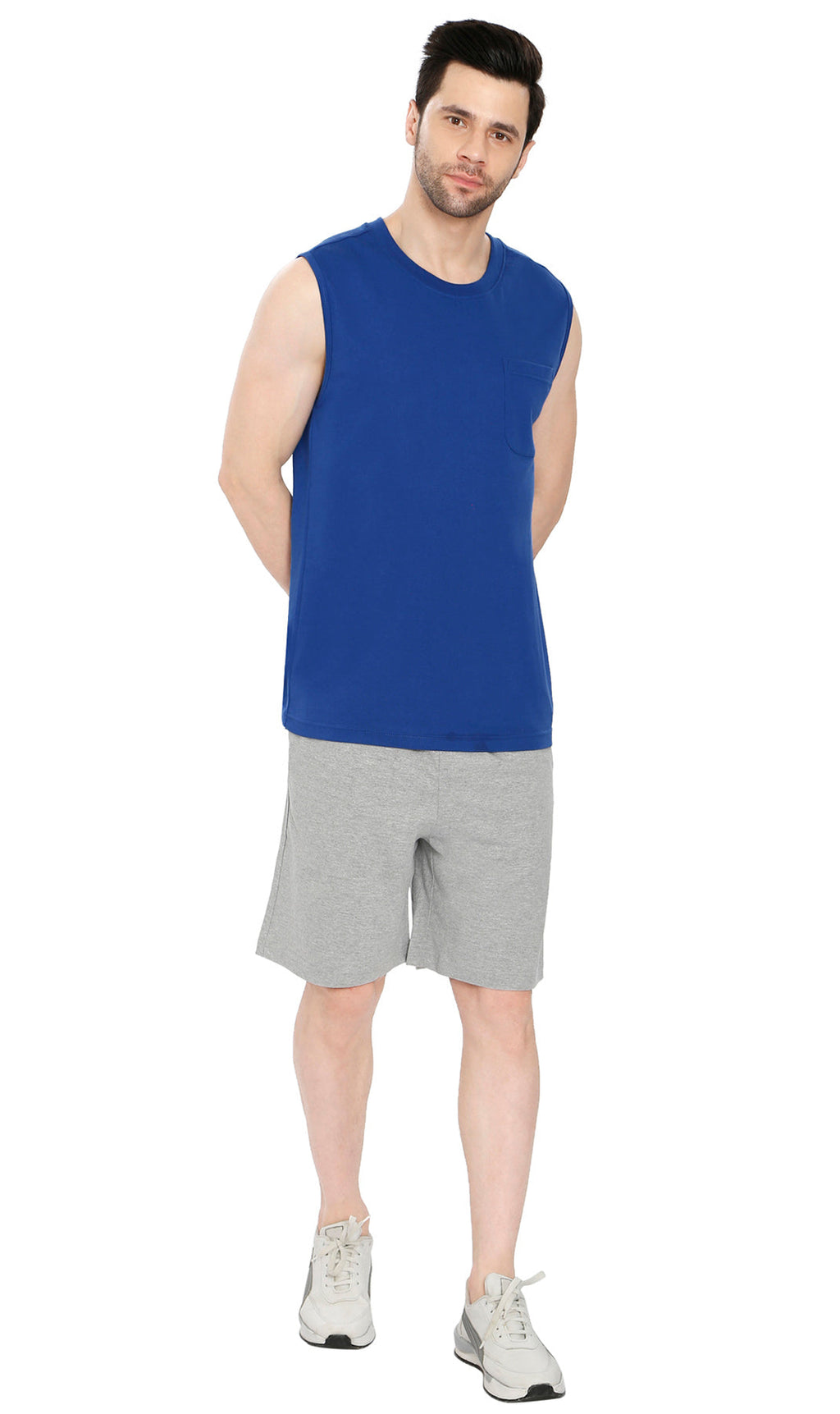 Men's 100% Cotton Knit Shorts — Elastic Waist with Inner Drawstring