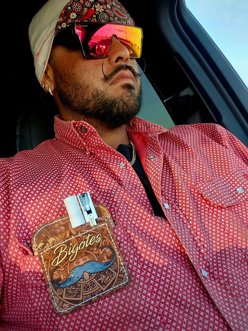 FR Pearl Snap Work shirt - Alpha Red - With U.S Flag