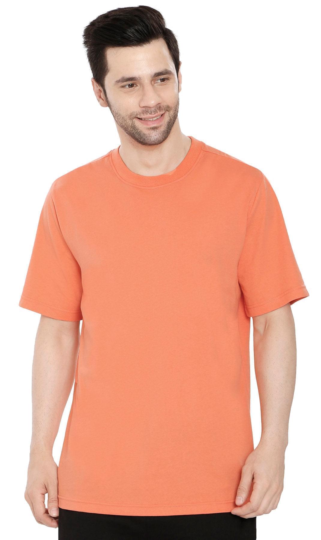 Men's Heavyweight Short Sleeve Crew Neck T-Shirt — Relaxed Fit Solid Color