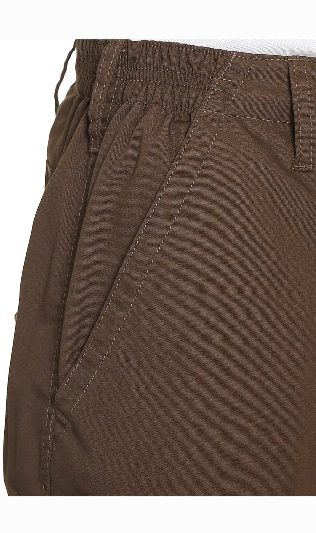 Men's Elastic Waist Cargo Shorts with Multi-Pocket Design