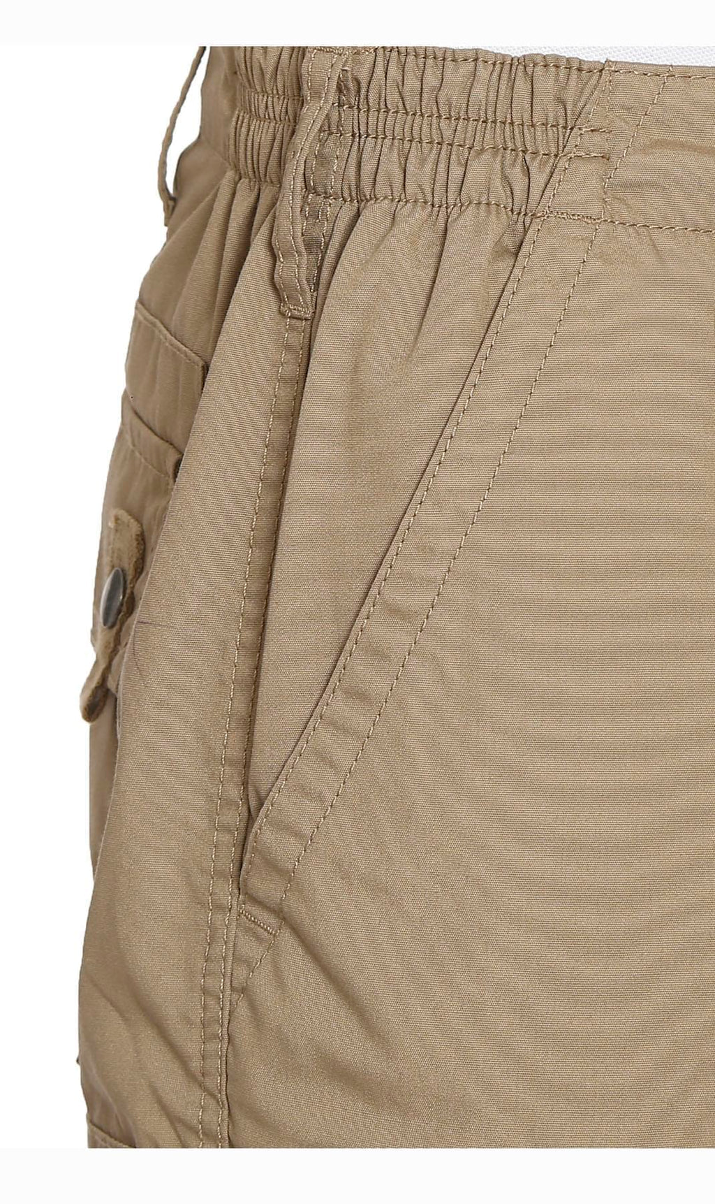 Men's Elastic Waist Cargo Shorts with Multi-Pocket Design