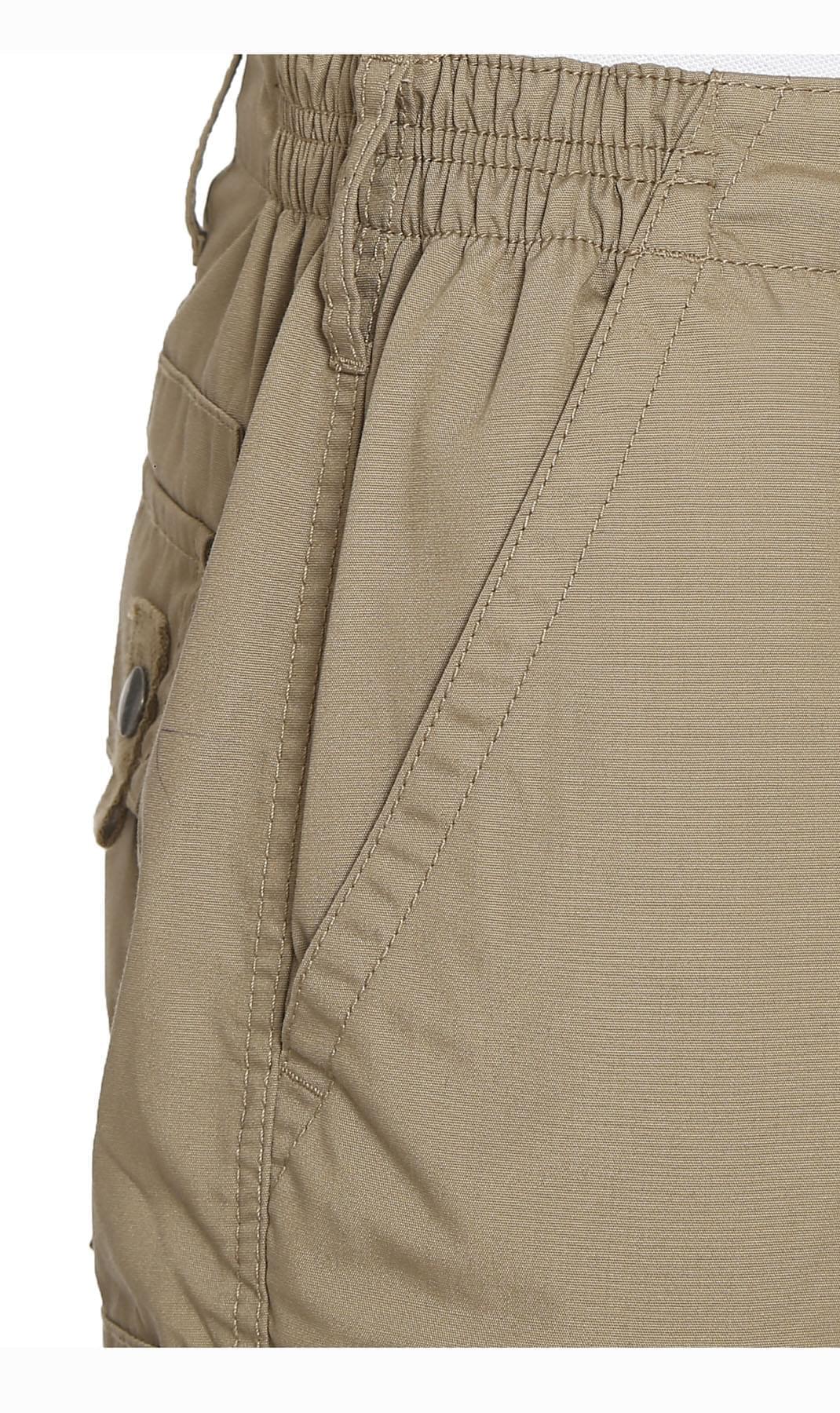 Men's Elastic Waist Cargo Shorts with Multi-Pocket Design