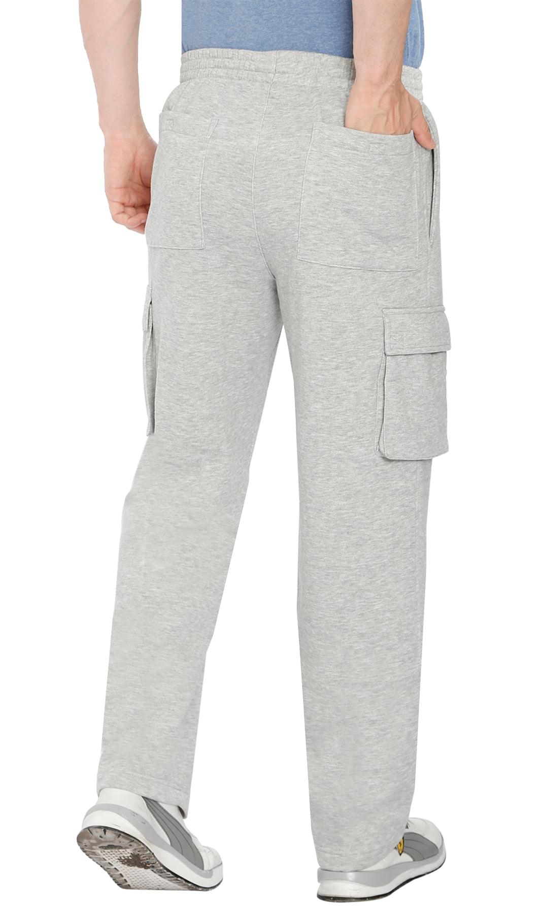 Men's Brushed Fleece Cargo Pants — Pull-On with Inner Drawstring