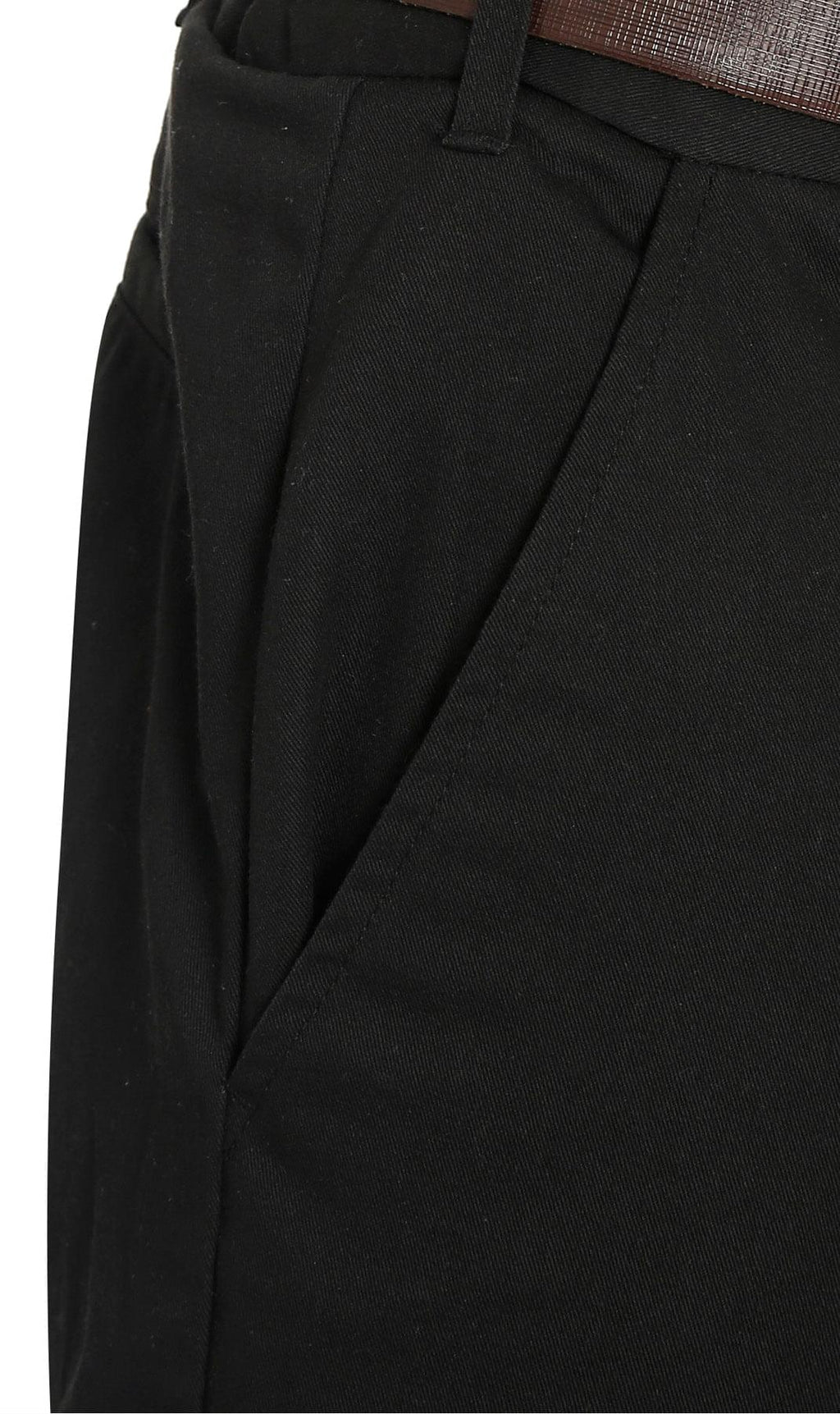 Men's Stretch Waist Chino Pants — Flat Front Hidden Elastic Waistband