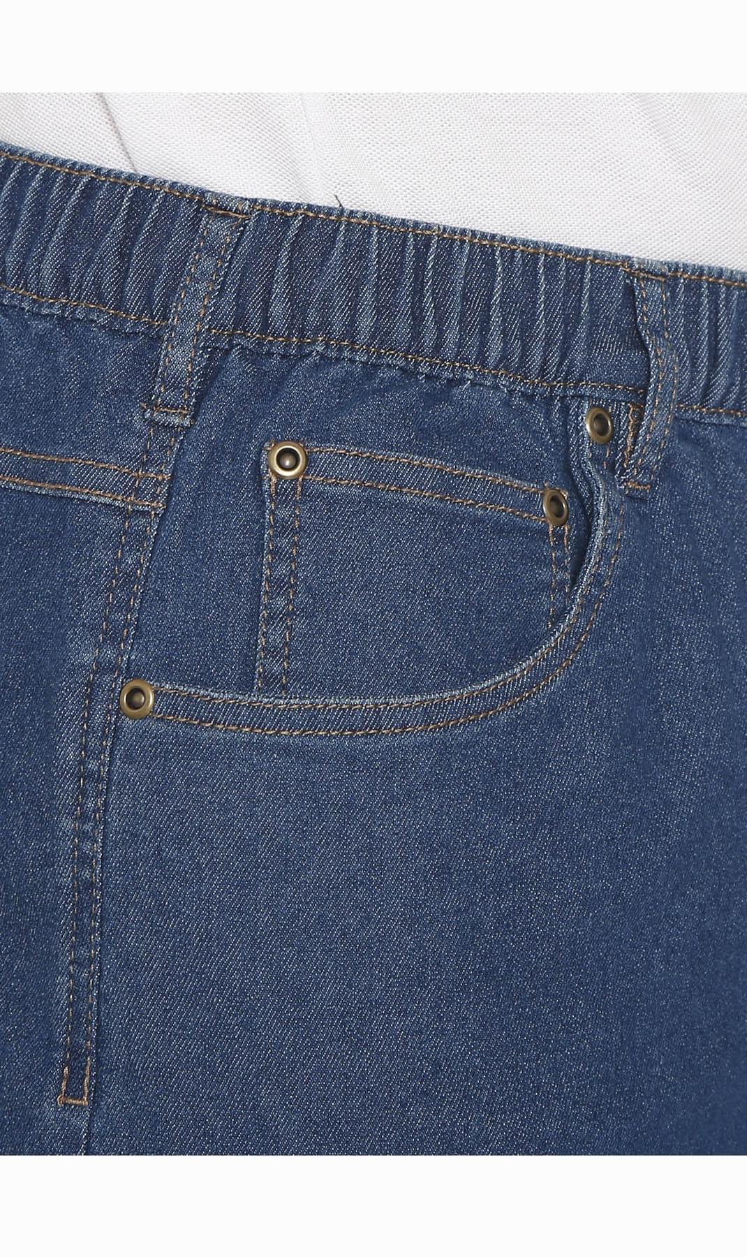 Men's Pull-On Stretch Denim and Twill Shorts — Elastic Waist No Zipper