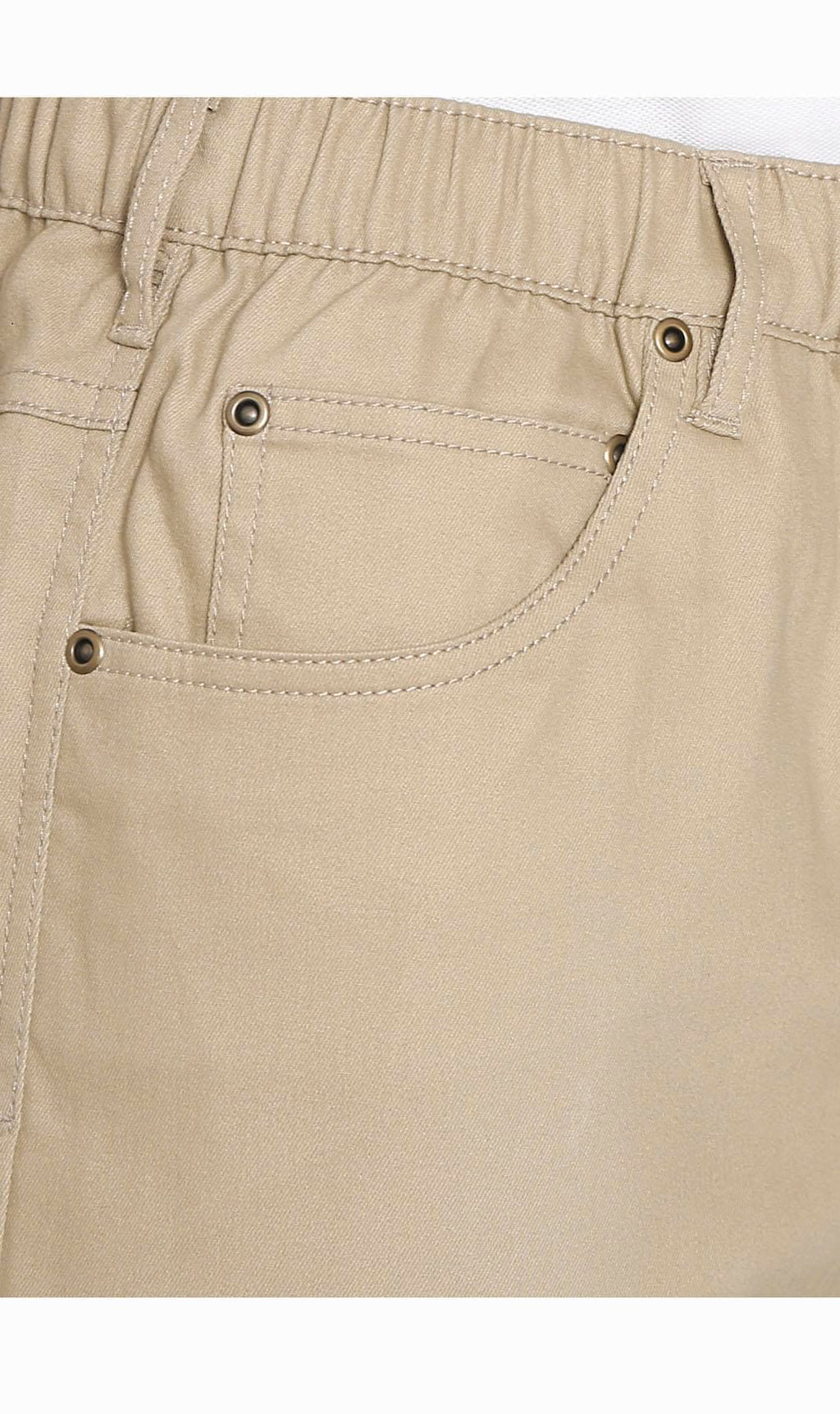 Men's Pull-On Stretch Denim and Twill Shorts — Elastic Waist No Zipper