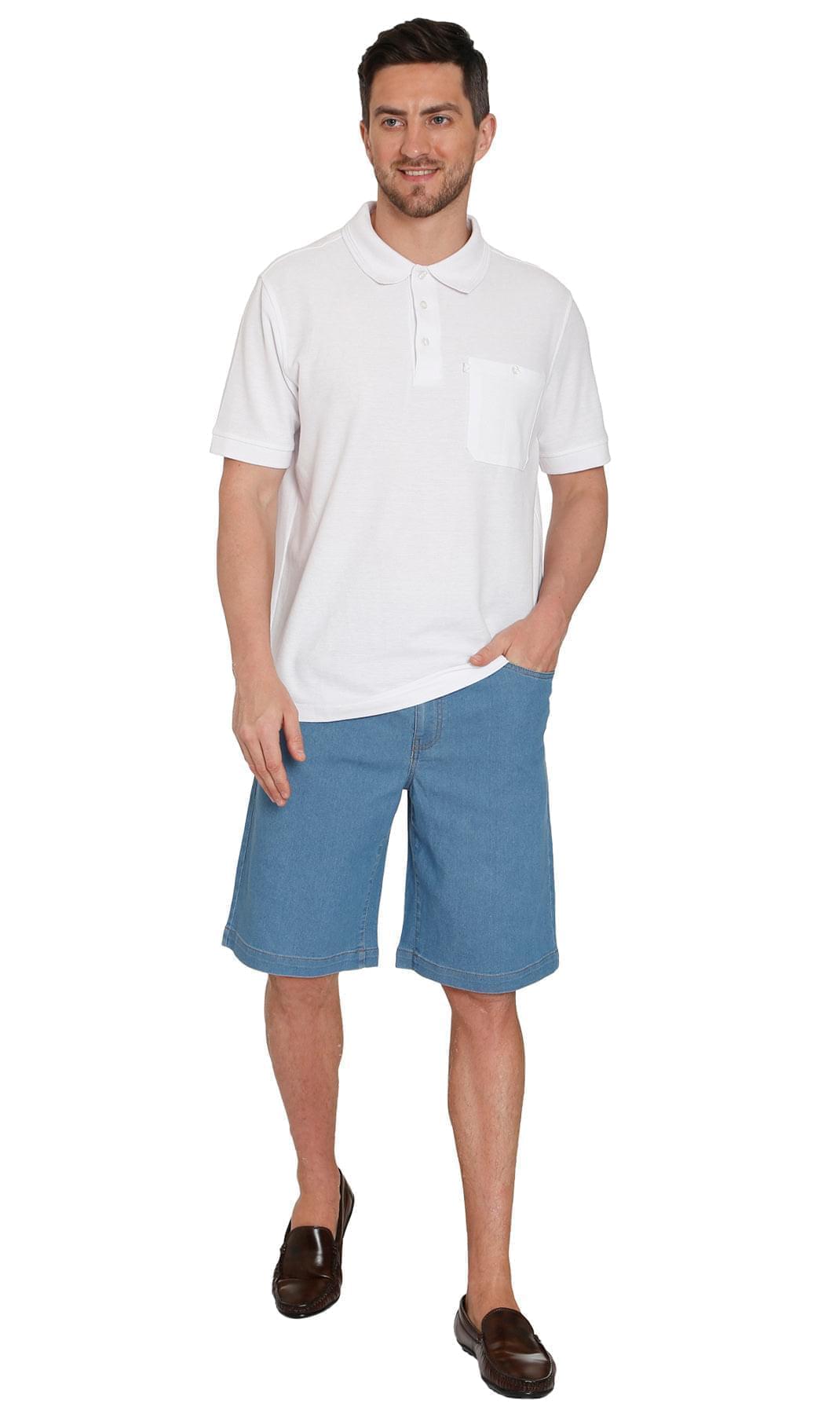 Men's Pull-On Stretch Denim and Twill Shorts — Elastic Waist No Zipper