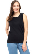 Women's Classic Relaxed Fit Sleeveless Tank Top — Lightweight Cotton Blend