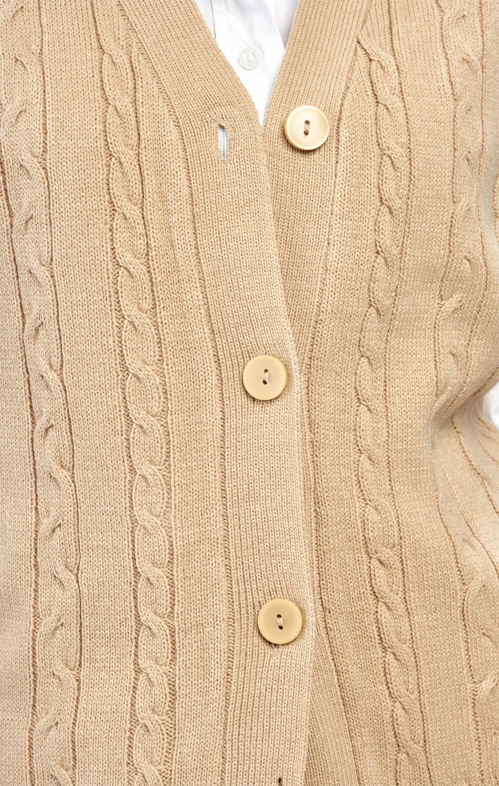 Women's Cable Knit Cardigan Sweater Vest — Button Front
