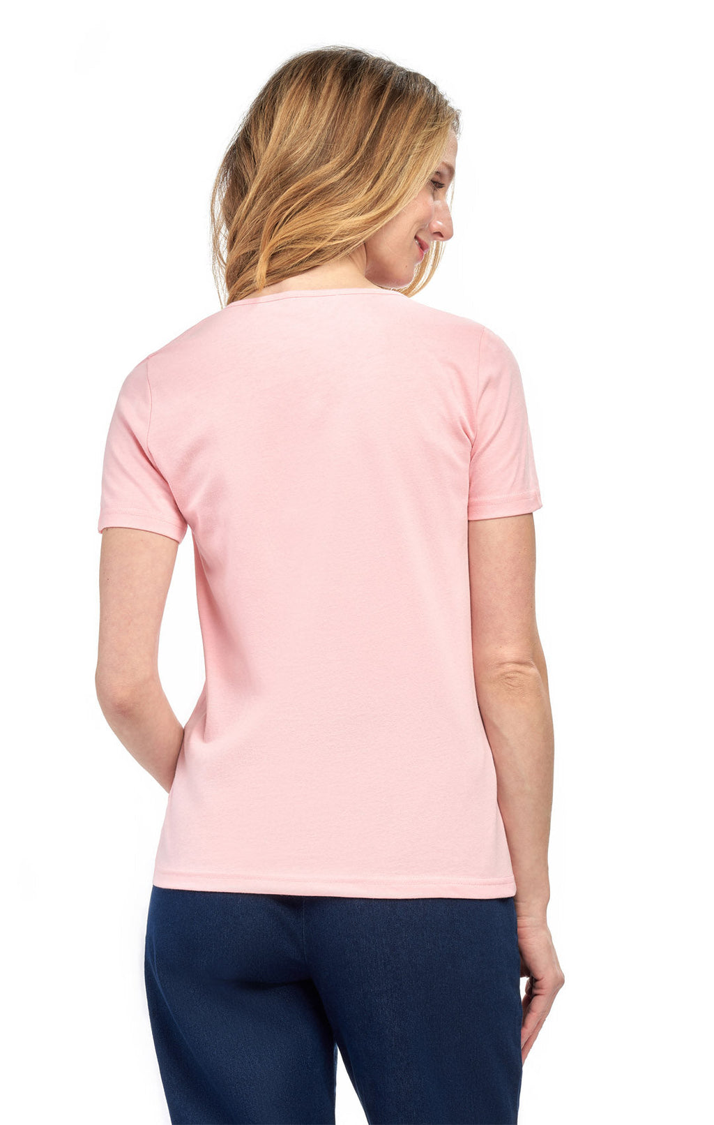 Women's Short Sleeve V-Neck T-Shirt — Wrinkle Resistant Cotton Blend
