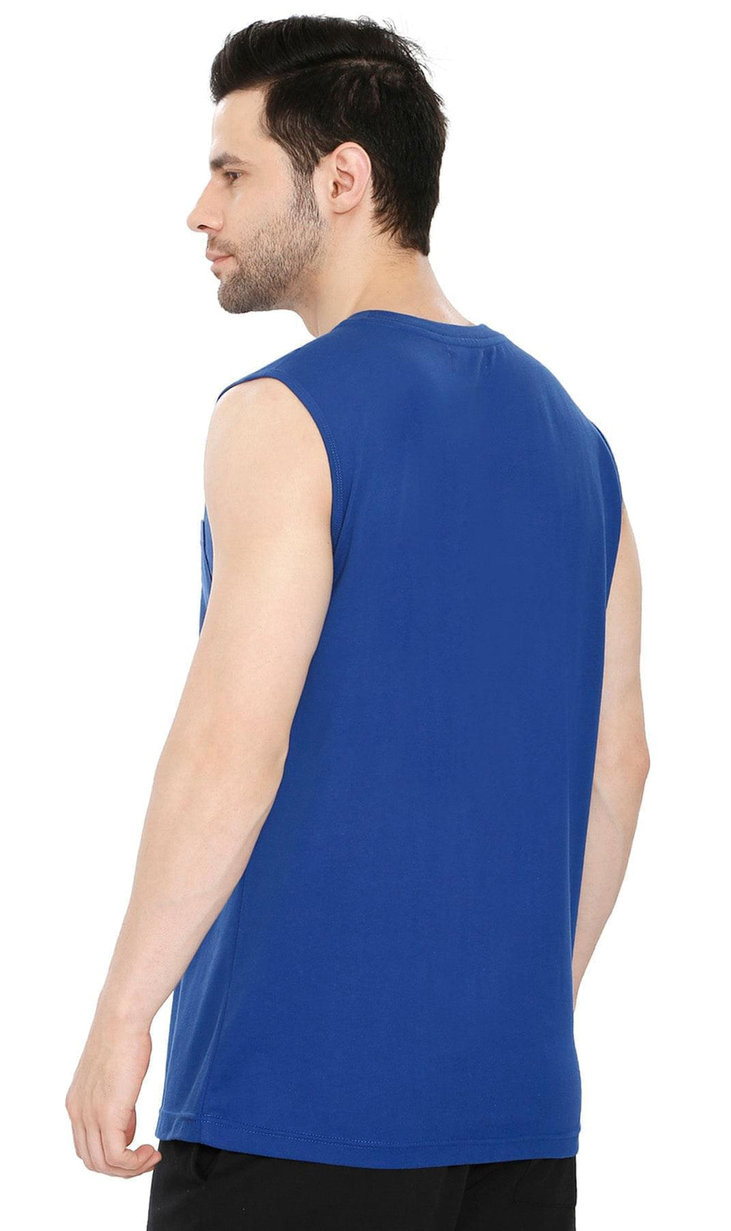 Men's Heavyweight Sleeveless Crew Neck T-Shirt with Chest Pocket