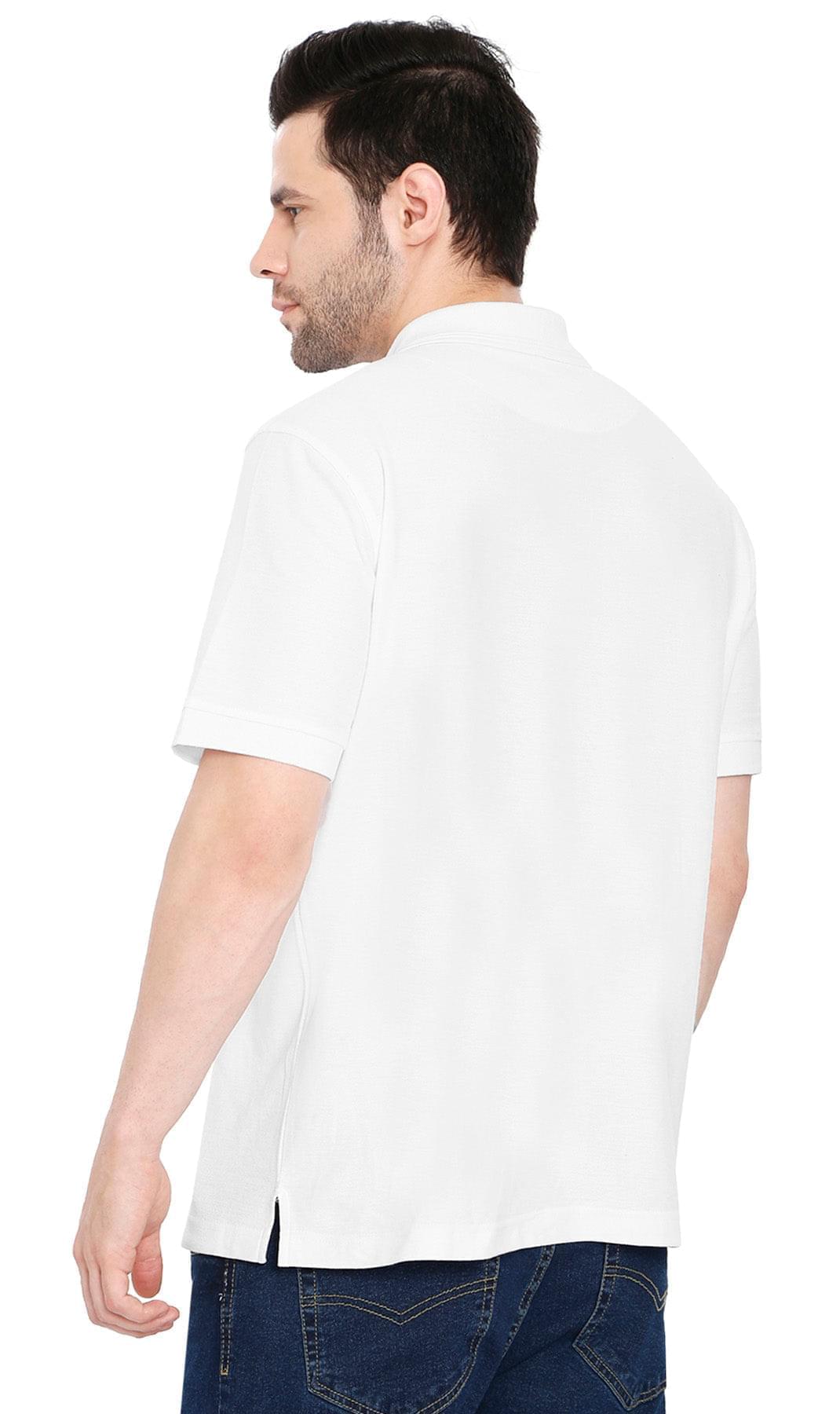 Men's Short Sleeve Polo Shirt — Pique Knit Cotton Blend with Chest Pocket