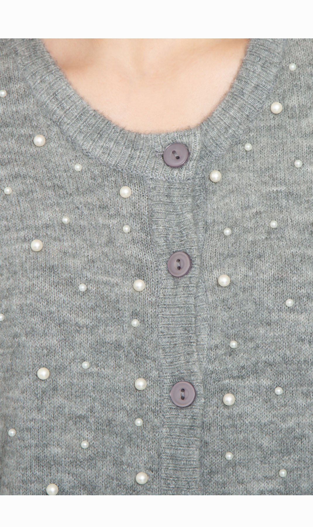 Women's Faux Pearl Button Cardigan — Cashmere-Like Soft Knit