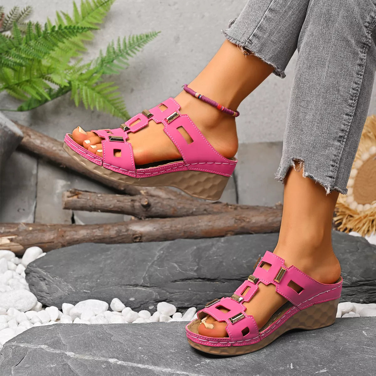 Women's Open Toe Wedge Sandals