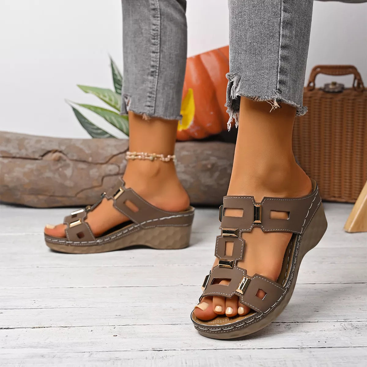 Women's Open Toe Wedge Sandals