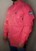 FR Pearl Snap Work shirt - Alpha Red - With U.S Flag
